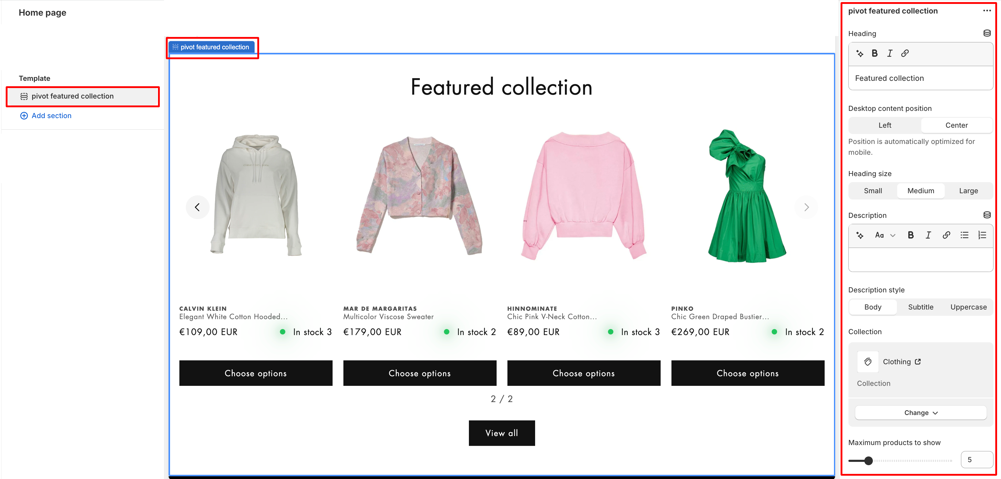 Pivot featured collection