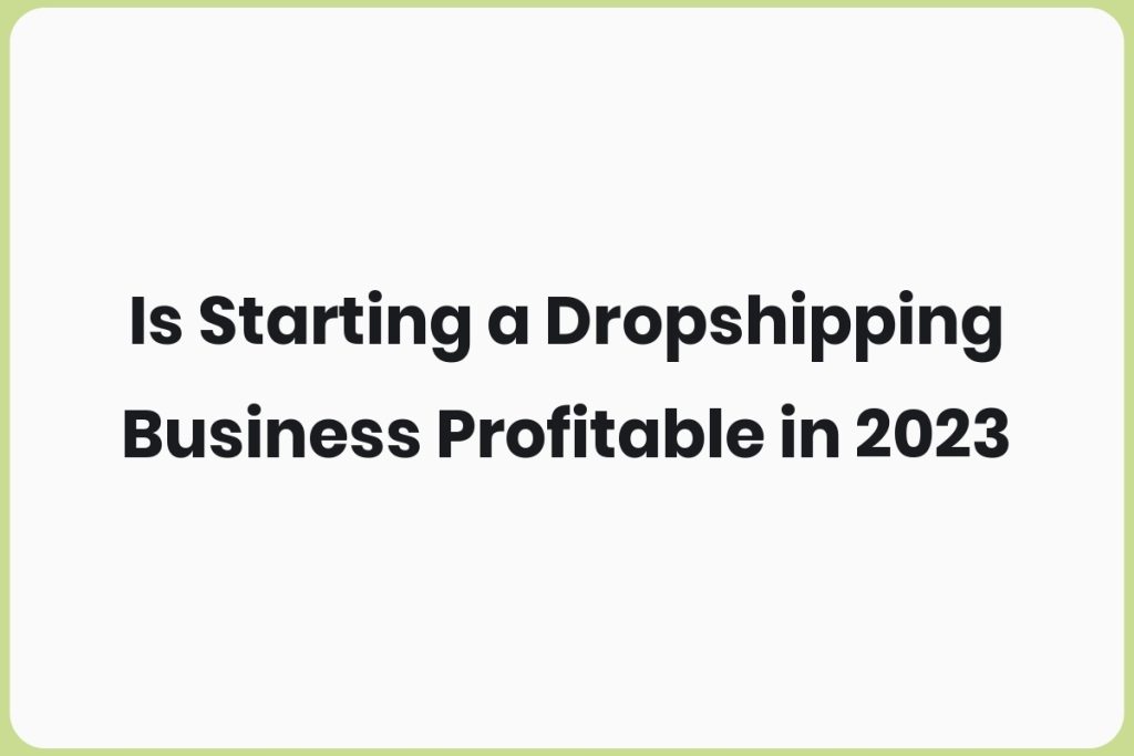 Is Starting a Dropshipping Business Profitable
