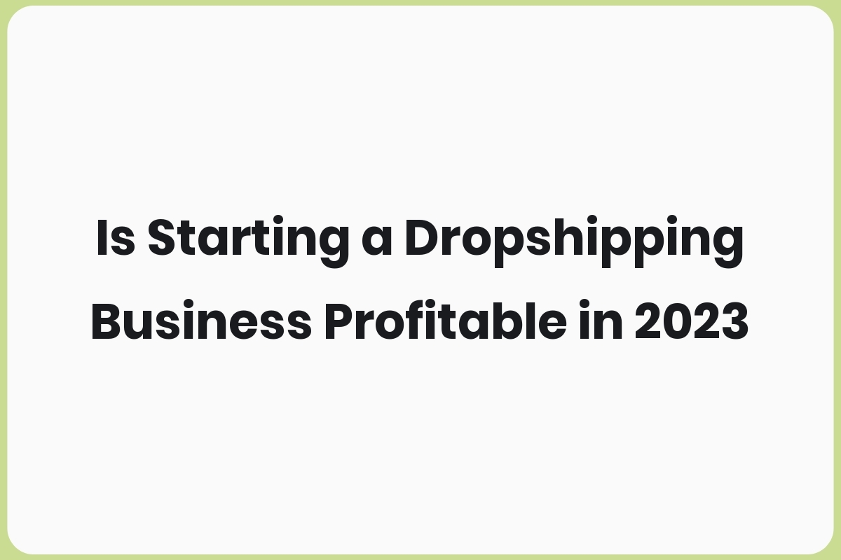 Is Starting a Dropshipping Business Profitable in 2023