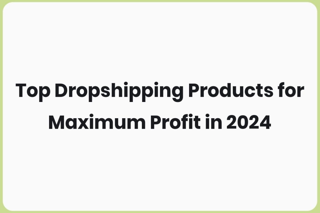 top dropshipping products 2024