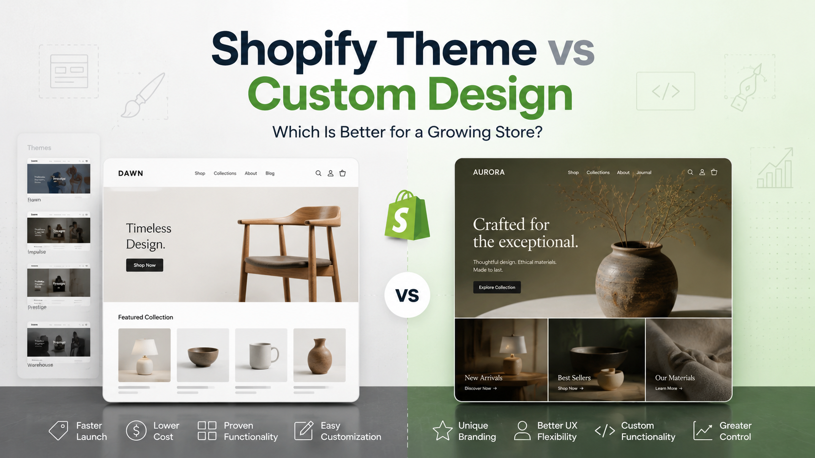 Shopify Theme vs Custom Design: Which is better?