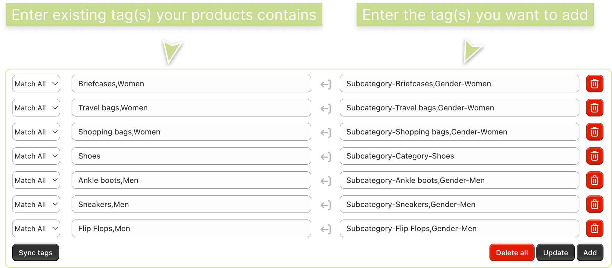 import and export json tags