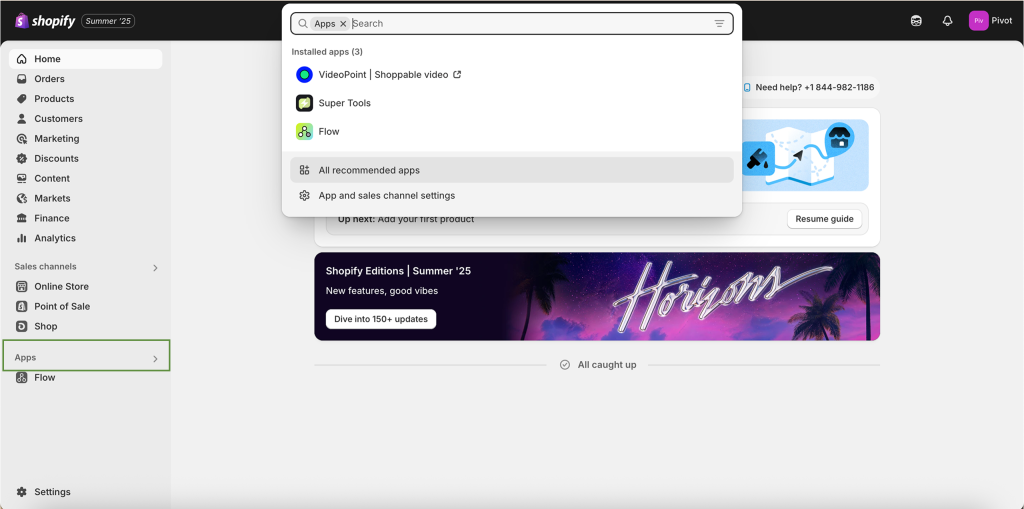 Shopify: Install Apps