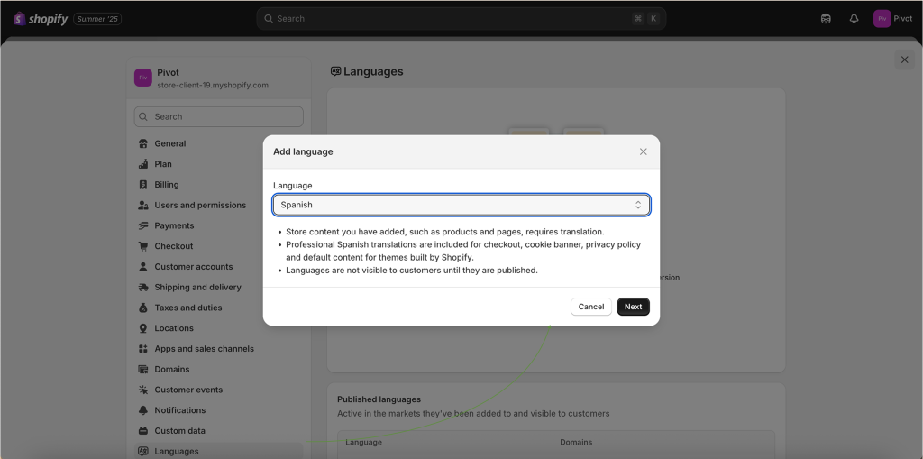 Shopify : languages2